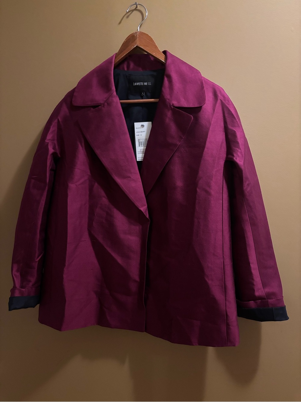 🔴Lafayette 148 New York Burgundy Short Trench Jacket - Women's